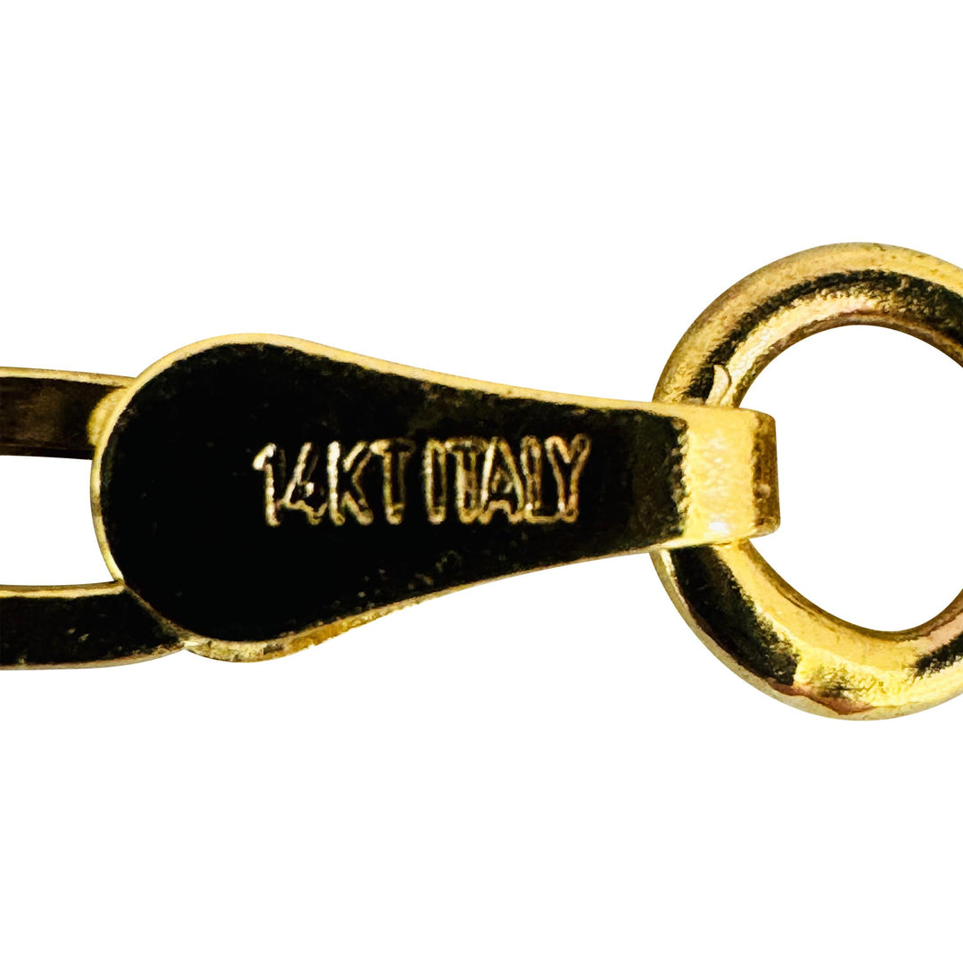 14k Yellow Gold 2.5g Hollow Very Light 2.8mm Paperclip Link Necklace Italy 22"