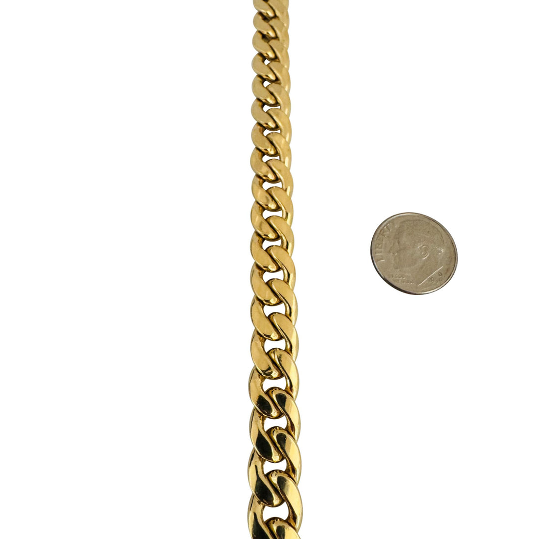 10k Yellow Gold 21g Semi Solid Men's 9mm Curb Cuban Link Bracelet 9"