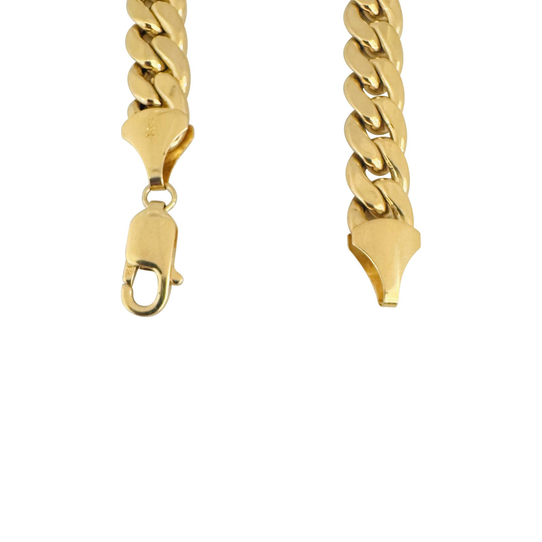 10k Yellow Gold 21g Semi Solid Men's 9mm Curb Cuban Link Bracelet 9"