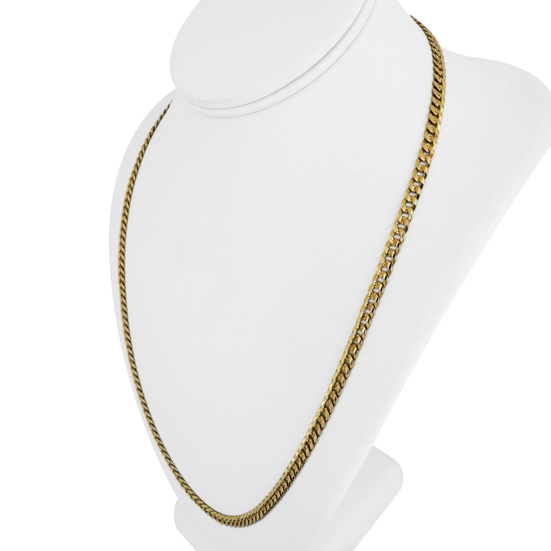18k Yellow Gold 27.8g Solid Diamond Cut 4.5mm Curb Link Chain Necklace 23.5"