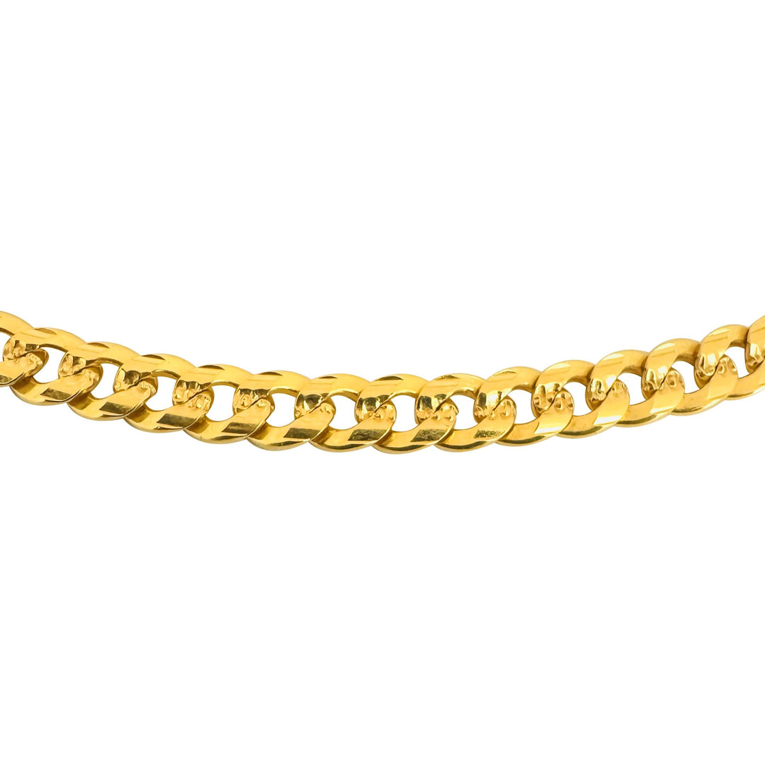 18k Yellow Gold 27.8g Solid Diamond Cut 4.5mm Curb Link Chain Necklace 23.5"