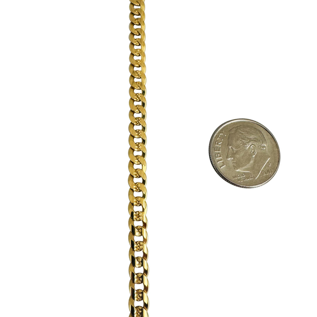 18k Yellow Gold 27.8g Solid Diamond Cut 4.5mm Curb Link Chain Necklace 23.5"