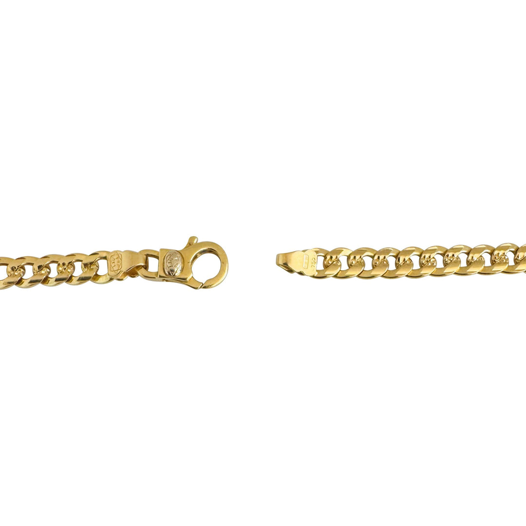 18k Yellow Gold 27.8g Solid Diamond Cut 4.5mm Curb Link Chain Necklace 23.5"