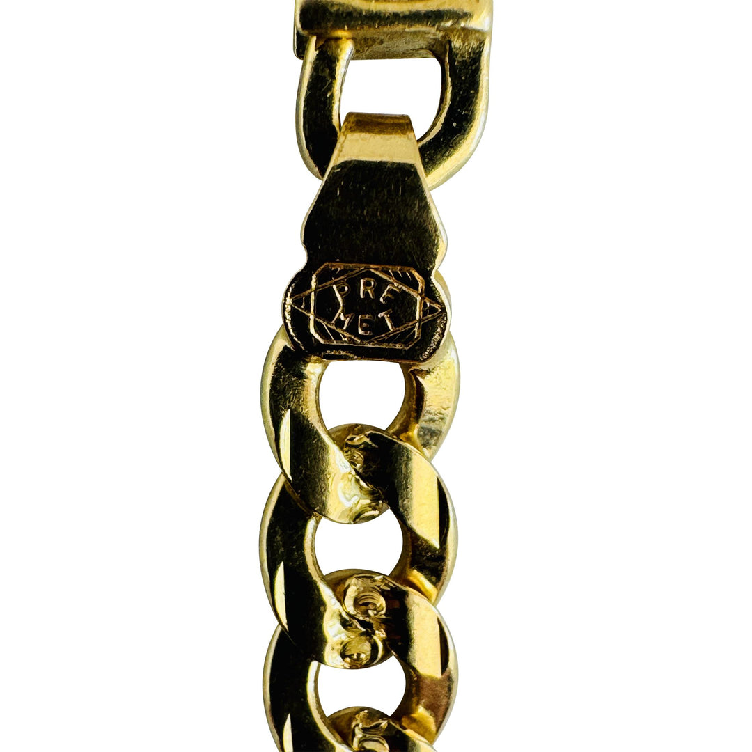 18k Yellow Gold 27.8g Solid Diamond Cut 4.5mm Curb Link Chain Necklace 23.5"