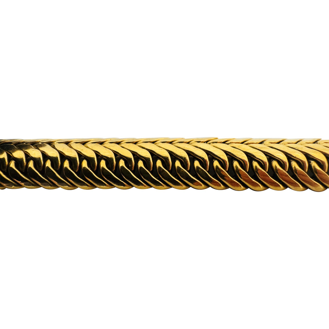 18k Yellow Gold 37.7g Heavy Thick 15mm Vintage Fancy Link Bracelet Italy 7.5"