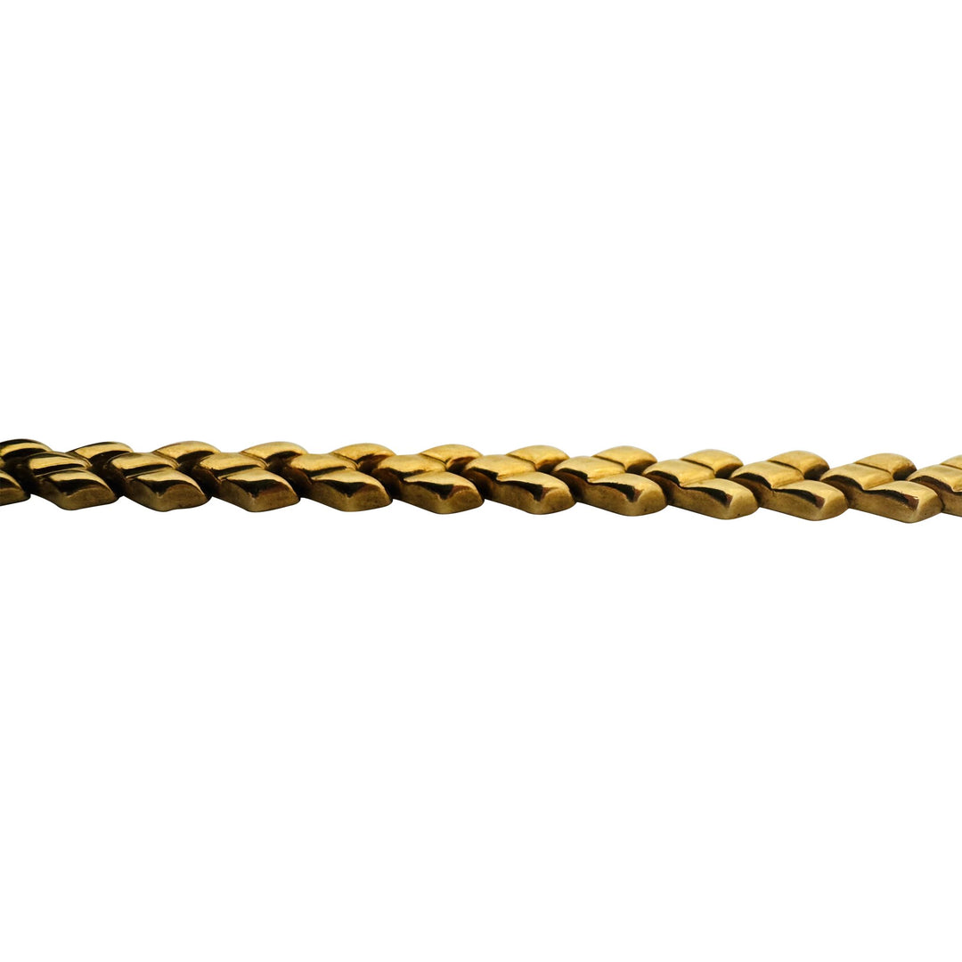 18k Yellow Gold 15.4g Ladies Vintage 7mm Fancy Link Bracelet Italy 7.5"