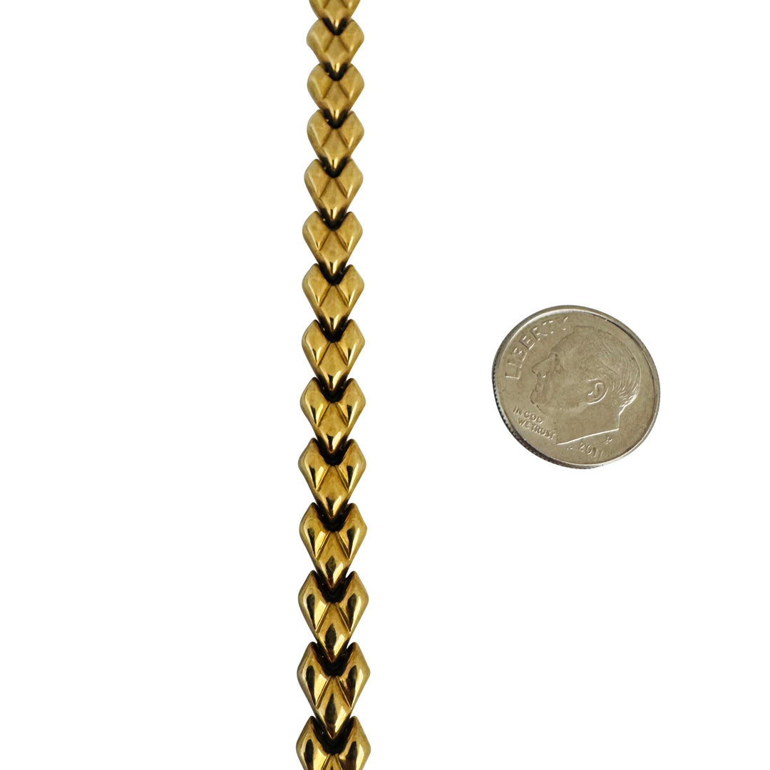 18k Yellow Gold 15.4g Ladies Vintage 7mm Fancy Link Bracelet Italy 7.5"