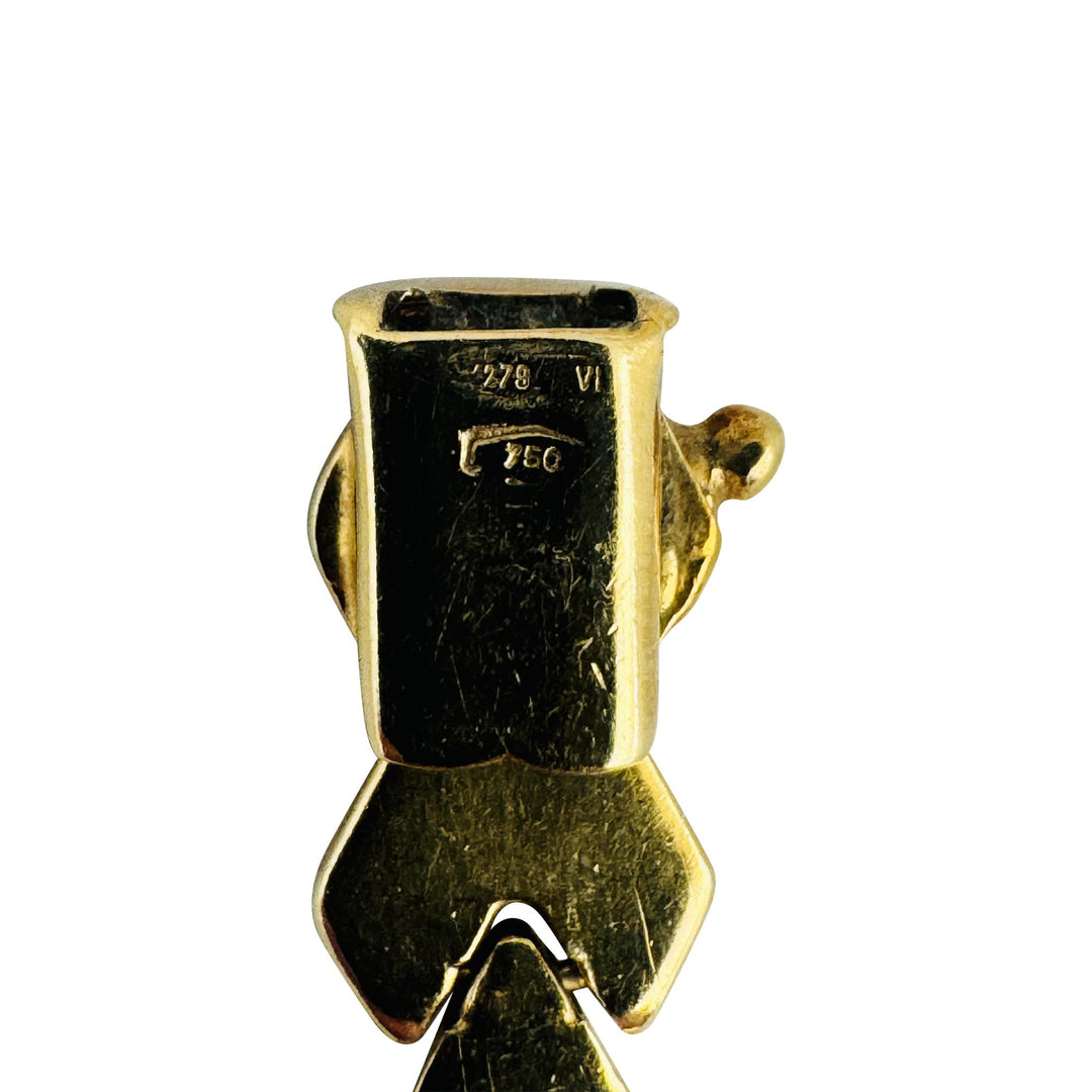 18k Yellow Gold 15.4g Ladies Vintage 7mm Fancy Link Bracelet Italy 7.5"
