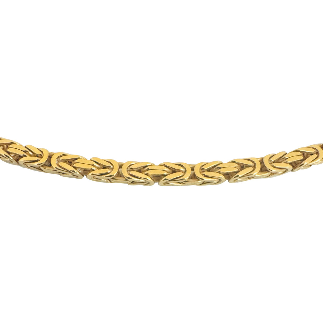 18k Yellow Gold 35.7g Solid Heavy Squared Byzantine Link Chain Necklace 23"