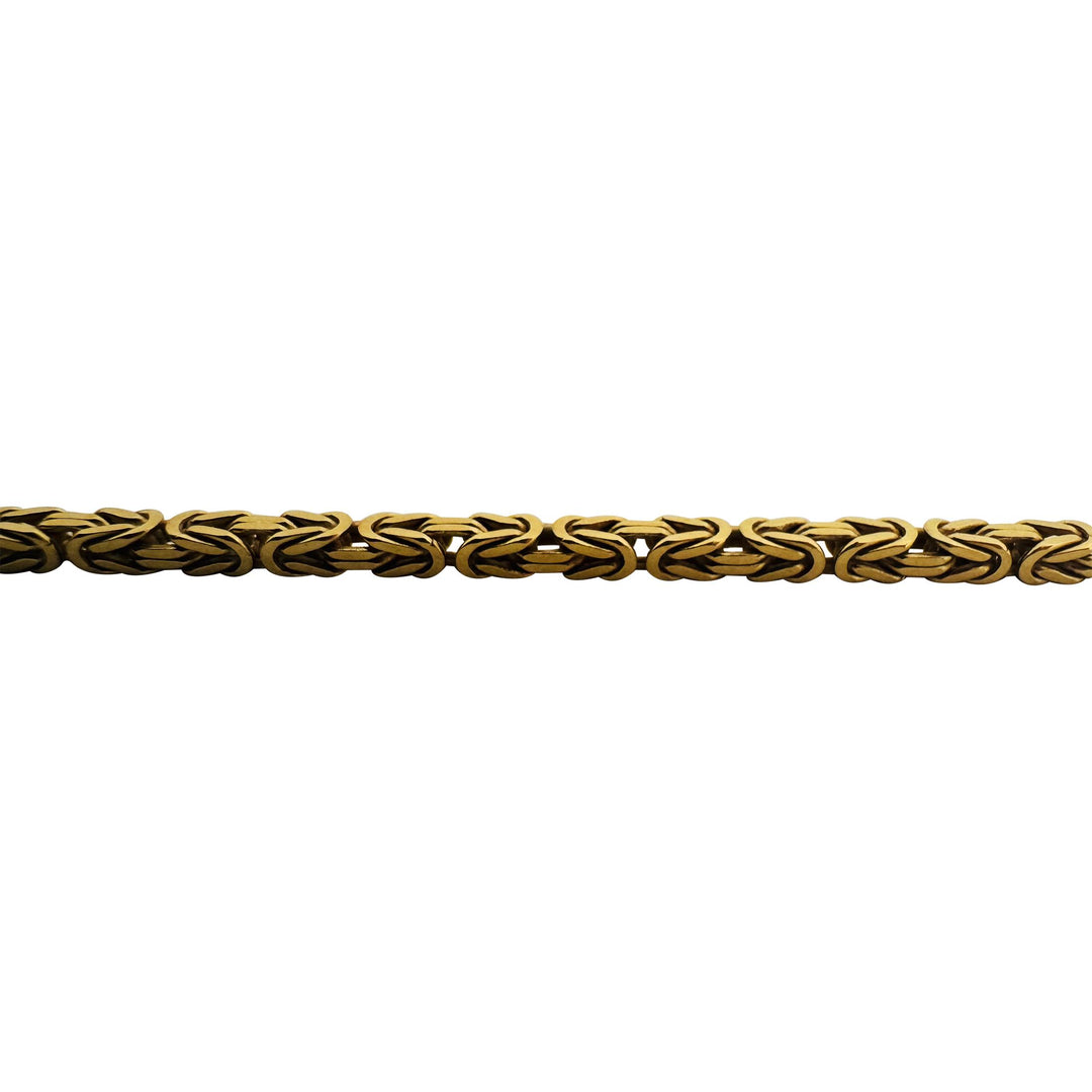 18k Yellow Gold 35.7g Solid Heavy Squared Byzantine Link Chain Necklace 23"