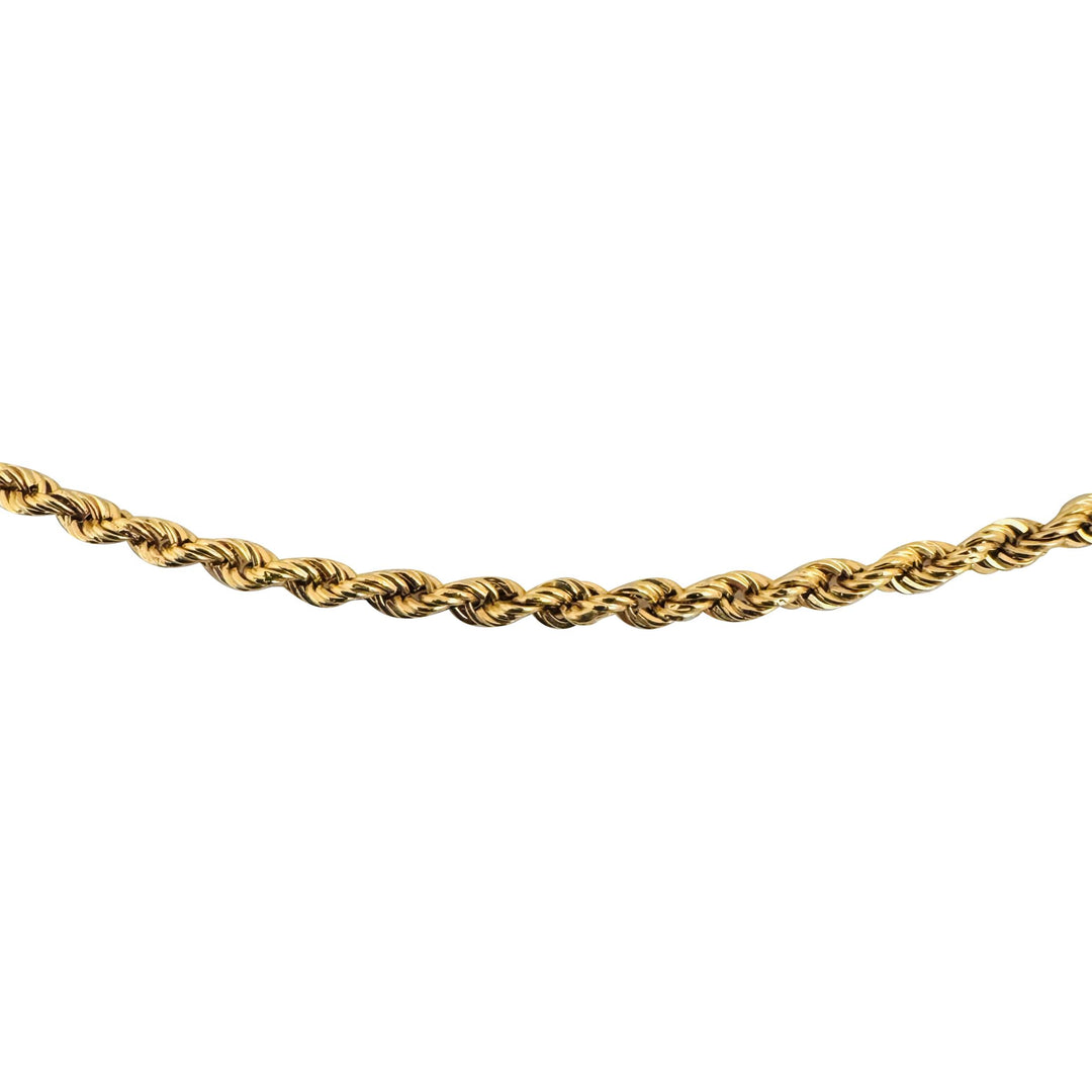 18k Yellow Gold 4.2g Hollow Light 2.2mm Milor Rope Chain Necklace Italy 20"