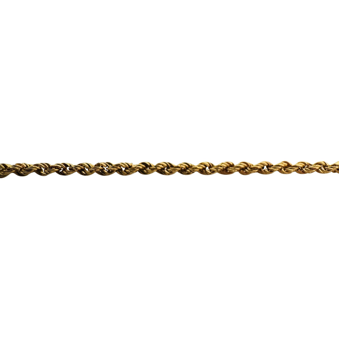 18k Yellow Gold 4.2g Hollow Light 2.2mm Milor Rope Chain Necklace Italy 20"