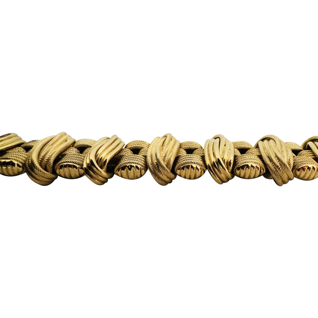 14k Yellow Gold 47g Ladies Heavy Thick 17mm Fancy Link Bracelet Italy 7.5"