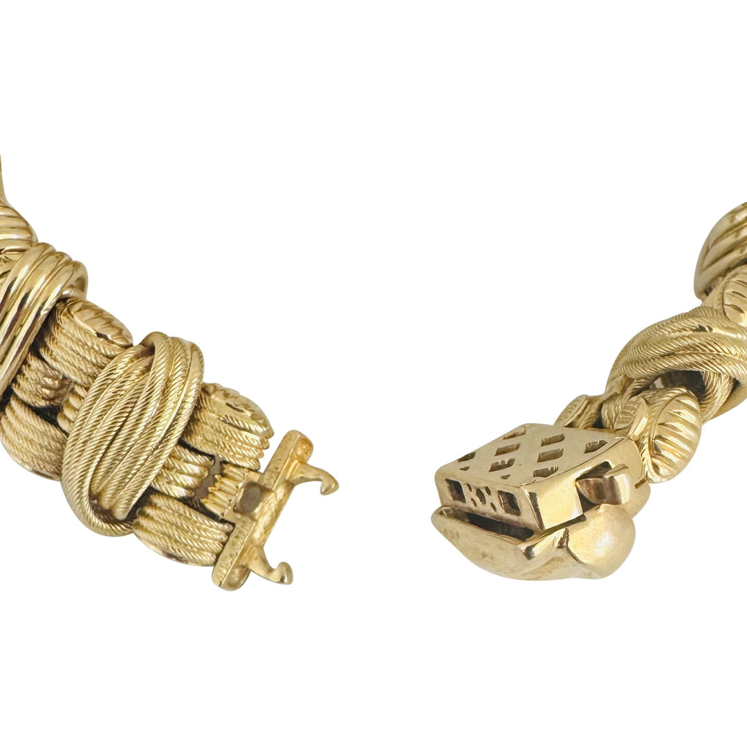 14k Yellow Gold 47g Ladies Heavy Thick 17mm Fancy Link Bracelet Italy 7.5"