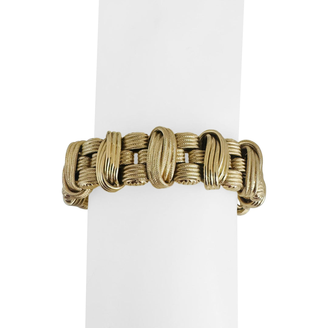 14k Yellow Gold 47g Ladies Heavy Thick 17mm Fancy Link Bracelet Italy 7.5"