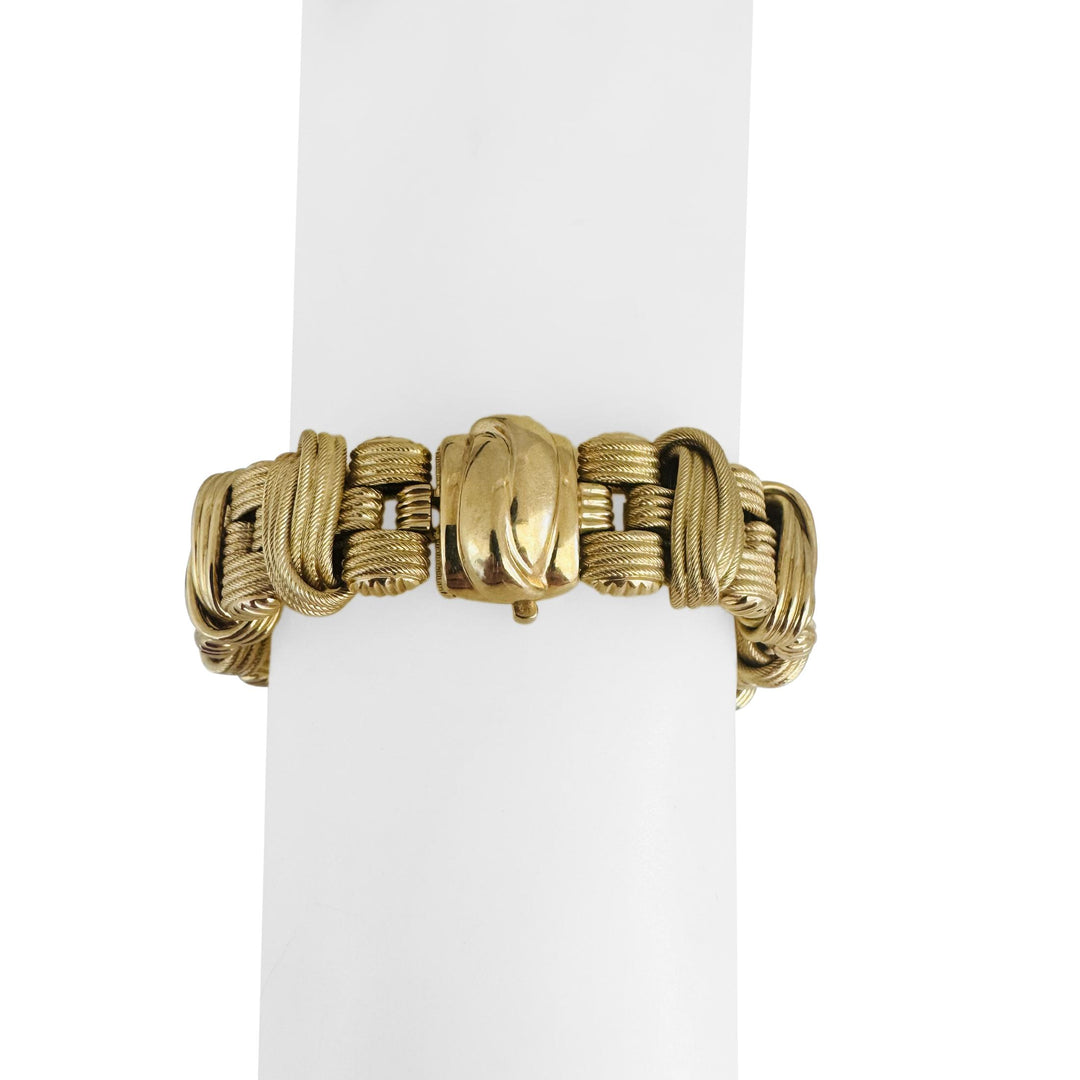 14k Yellow Gold 47g Ladies Heavy Thick 17mm Fancy Link Bracelet Italy 7.5"