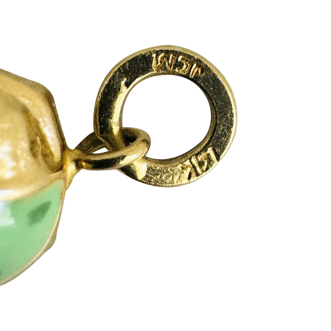 14k Yellow Gold and Enamel 3.6g Light Hollow Ladybug Link Bracelet 7"