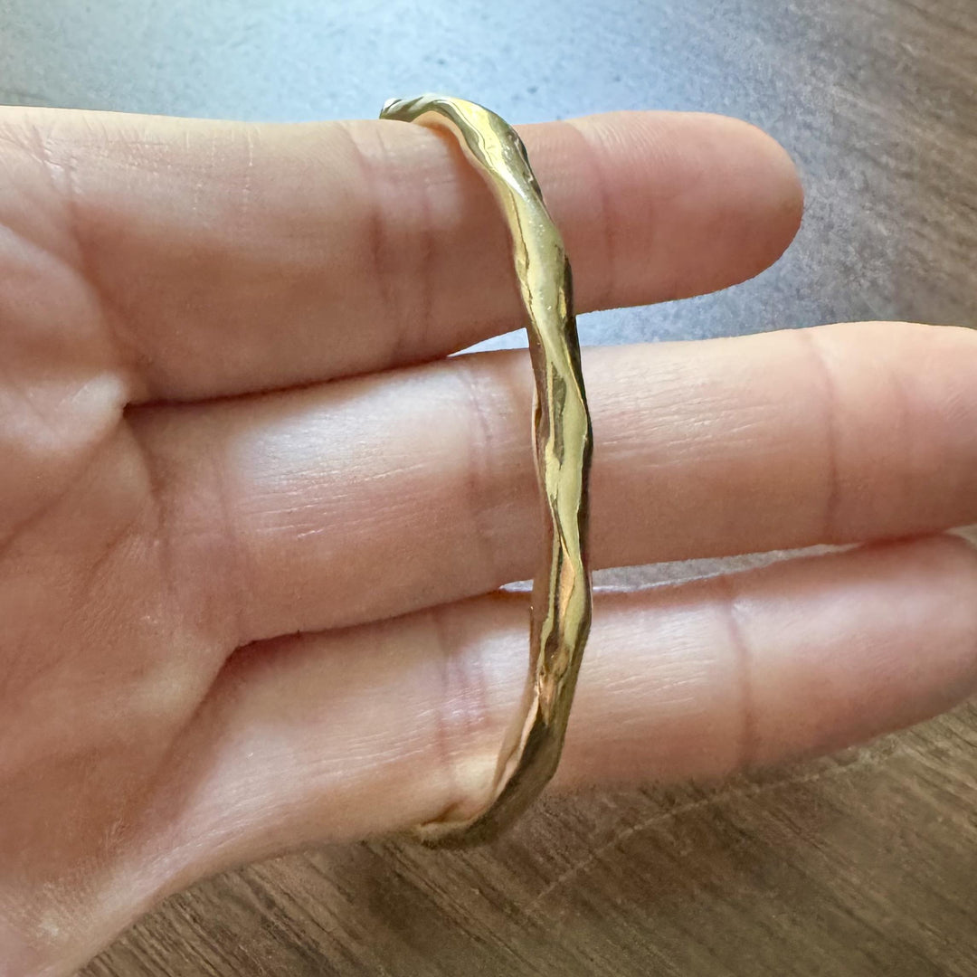 14k Yellow Gold 10g Ladies Polished 4.5mm Twisted Bangle Bracelet 7"