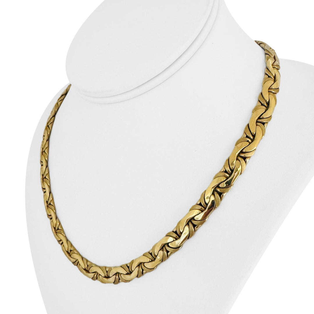 14k Yellow Gold 32g Thick Ladies 7.5mm Flattened Cub Link Necklace Italy 18"