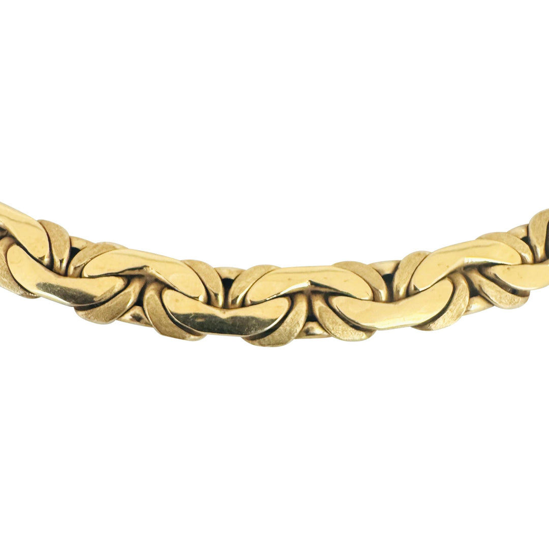 14k Yellow Gold 32g Thick Ladies 7.5mm Flattened Cub Link Necklace Italy 18"