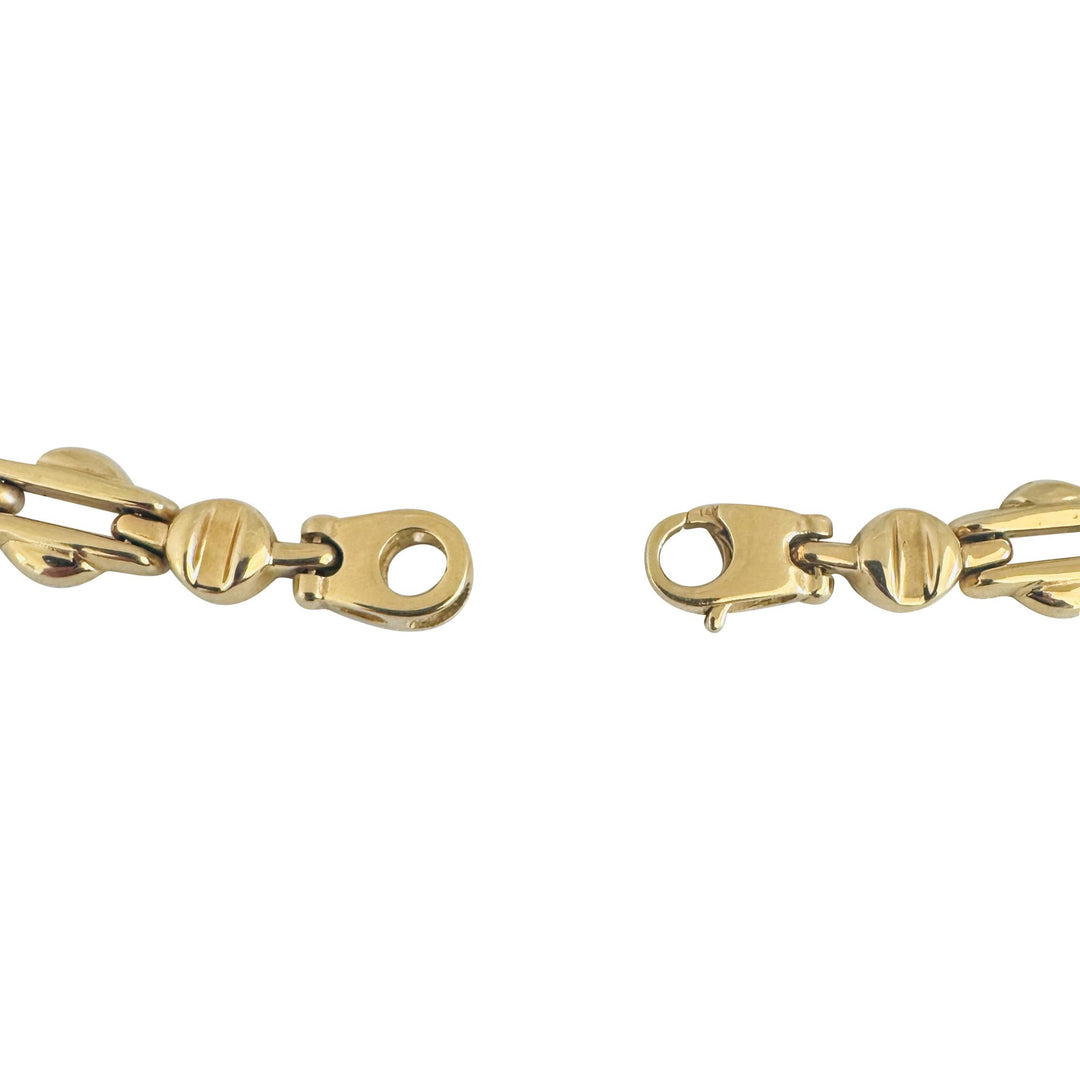 14k Yellow Gold 26.8g Ladies Polished 9.5mm Fancy Bar Link Necklace Italy 16"