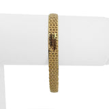 14k Yellow Gold 6.7g Ladies 7mm Flattened Fancy Link Bracelet Italy 7"