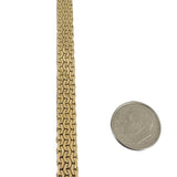 14k Yellow Gold 6.7g Ladies 7mm Flattened Fancy Link Bracelet Italy 7"