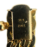 14k Yellow Gold 6.7g Ladies 7mm Flattened Fancy Link Bracelet Italy 7"