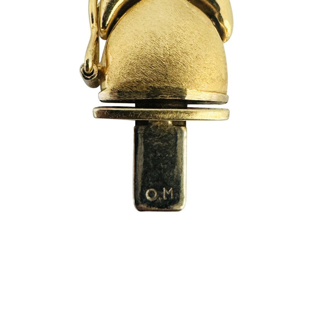 14k Yellow Gold 15.2g Thick 10mm Hugs and Kisses XO Link Bracelet Italy 6.75"
