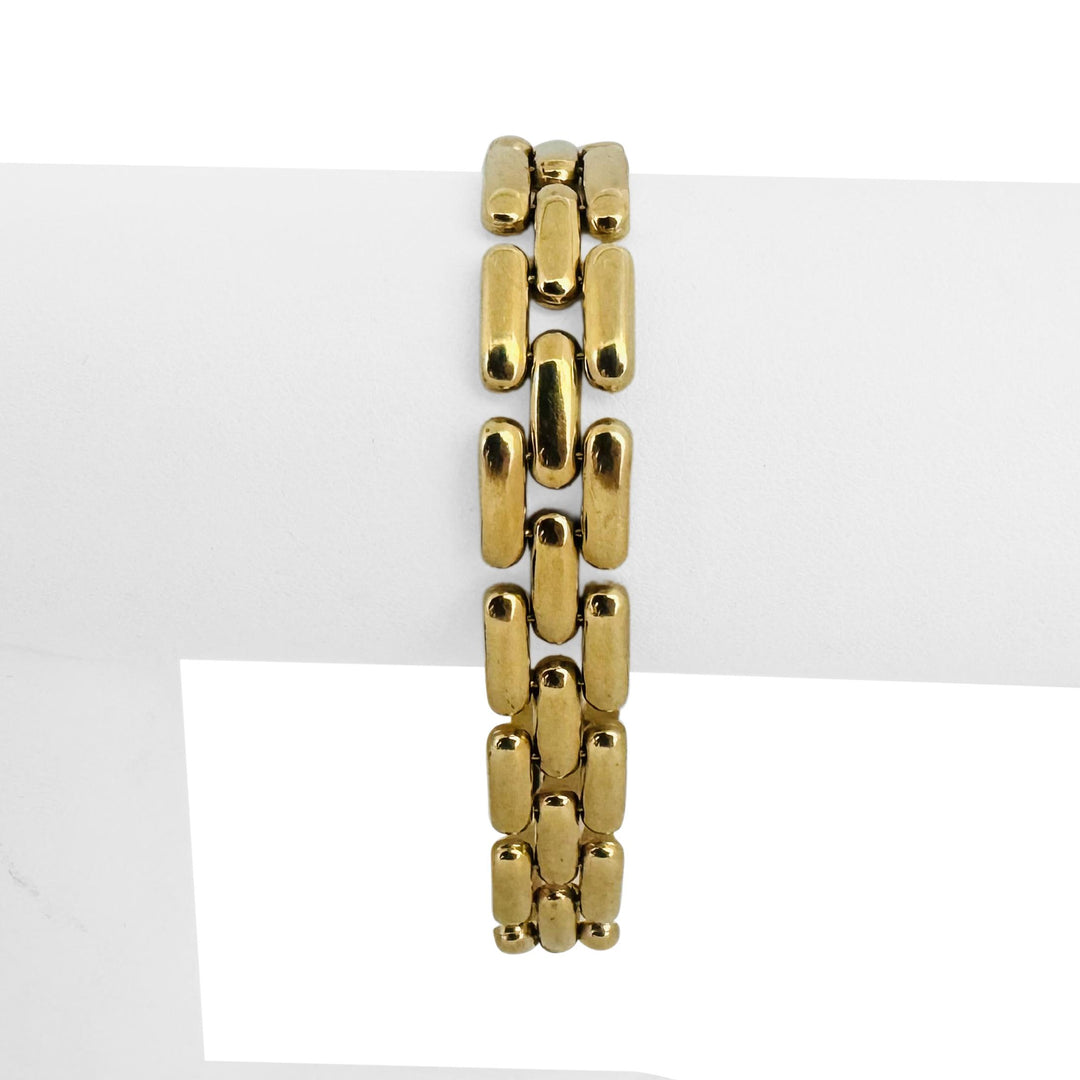14k Yellow Gold 19.7g Ladies Polished 11mm Panther Link Bracelet 7.25"
