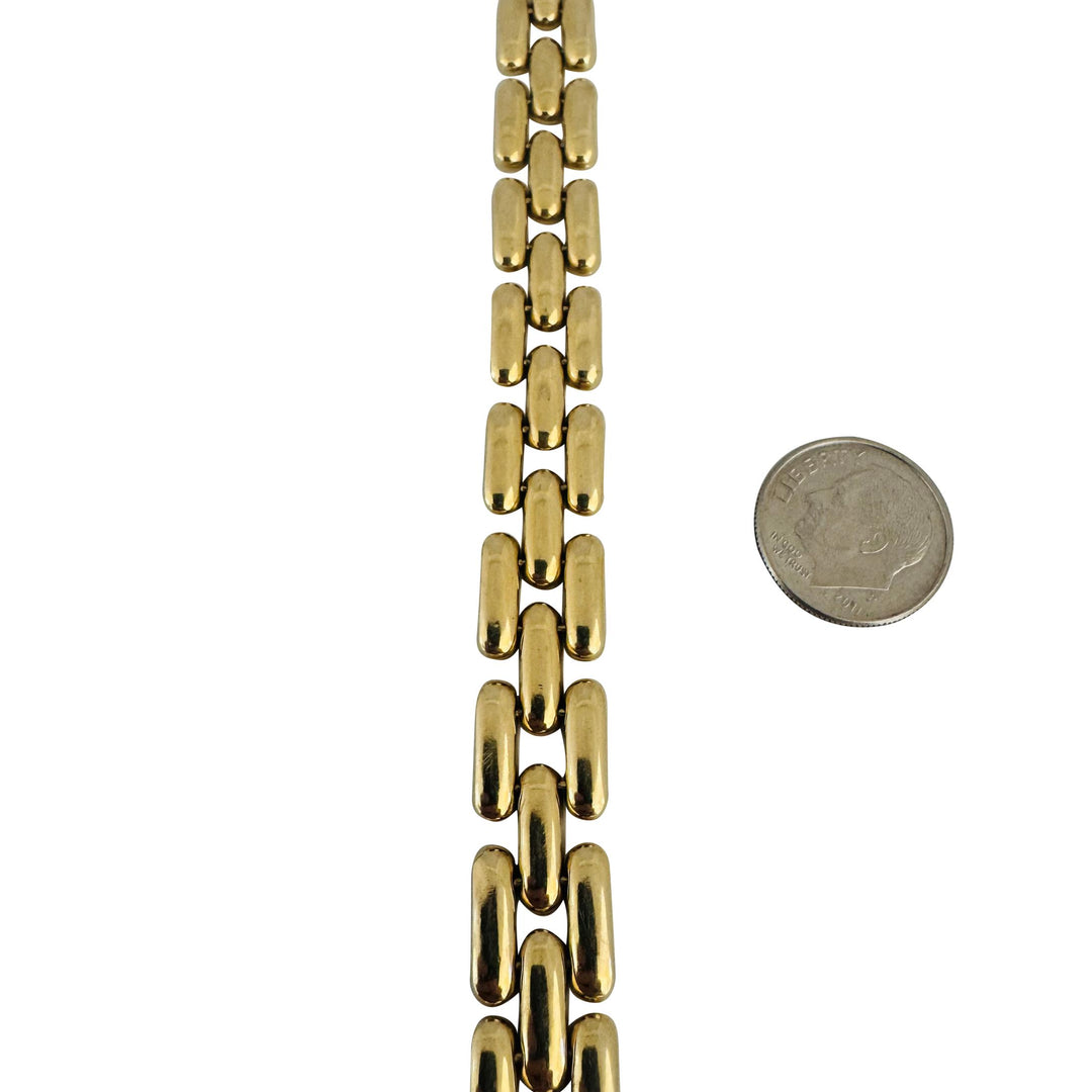 14k Yellow Gold 19.7g Ladies Polished 11mm Panther Link Bracelet 7.25"