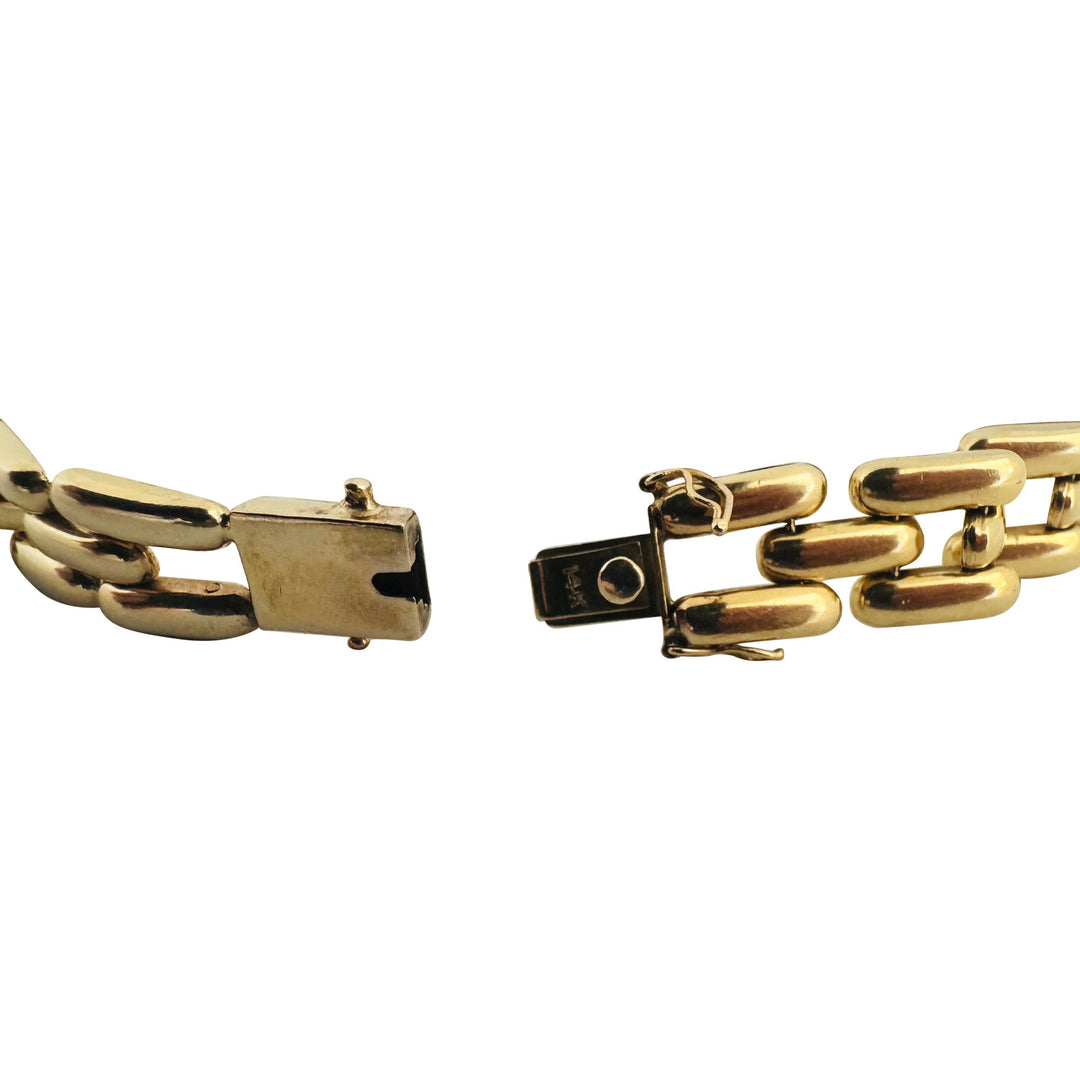 14k Yellow Gold 19.7g Ladies Polished 11mm Panther Link Bracelet 7.25"
