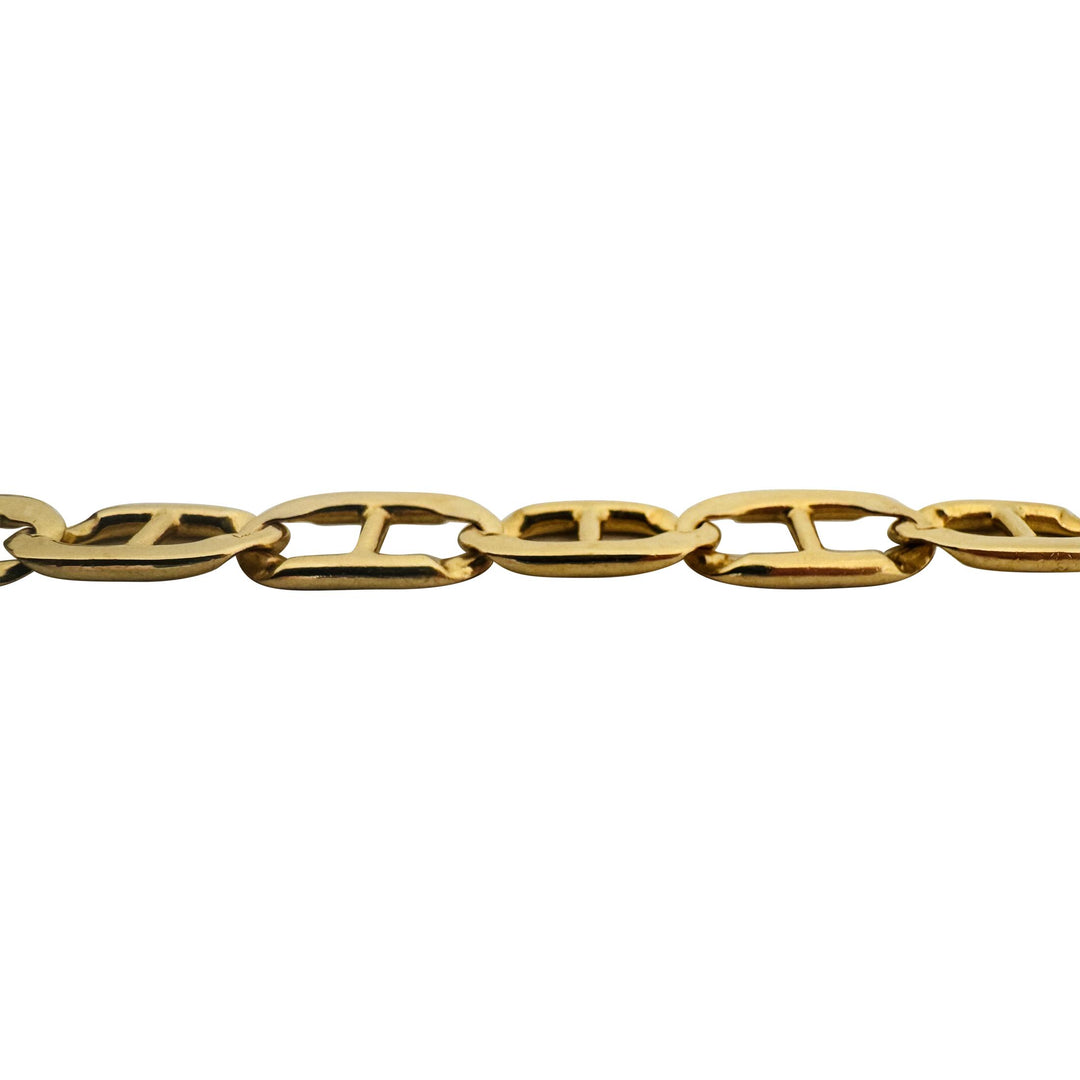 14k Yellow Gold 28.8g Solid Heavy 9mm Men's Mariner Link Bracelet Italy 9.5"