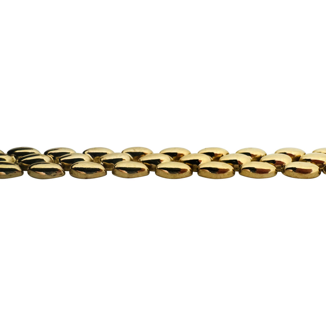 14k Yellow Gold 12g Ladies Polished 9mm Panther Link Bracelet Italy 7"