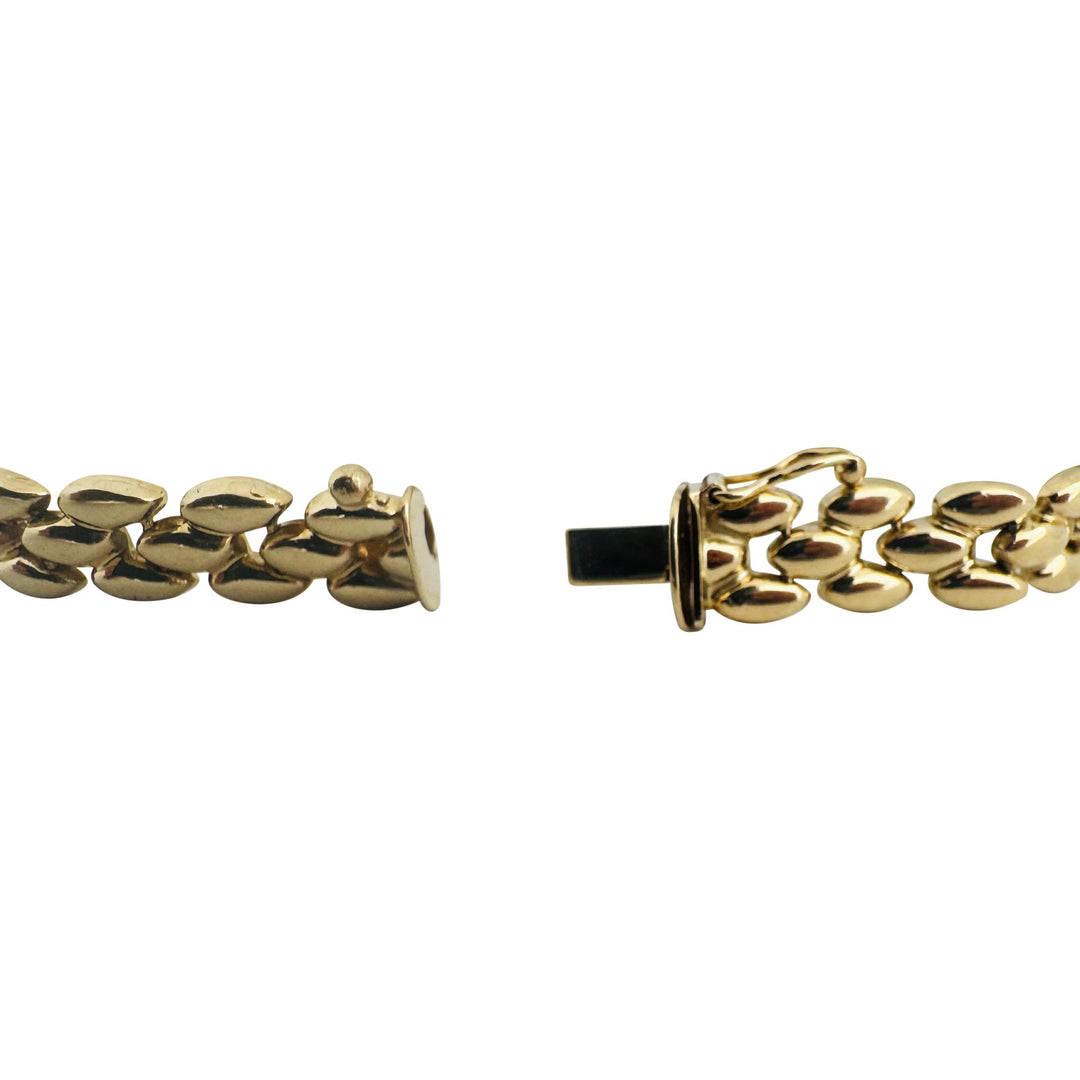 14k Yellow Gold 12g Ladies Polished 9mm Panther Link Bracelet Italy 7"