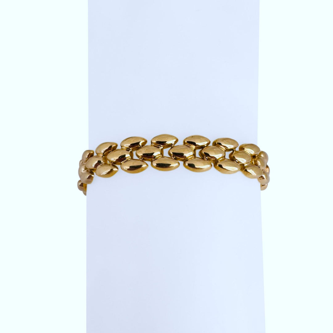 14k Yellow Gold 12g Ladies Polished 9mm Panther Link Bracelet Italy 7"