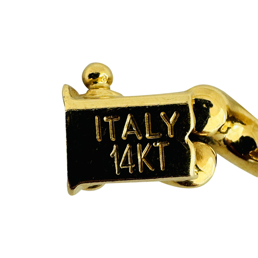 14k Yellow Gold 13.3g Ladies Polished 7mm San Marco Link Bracelet Italy 7.25"