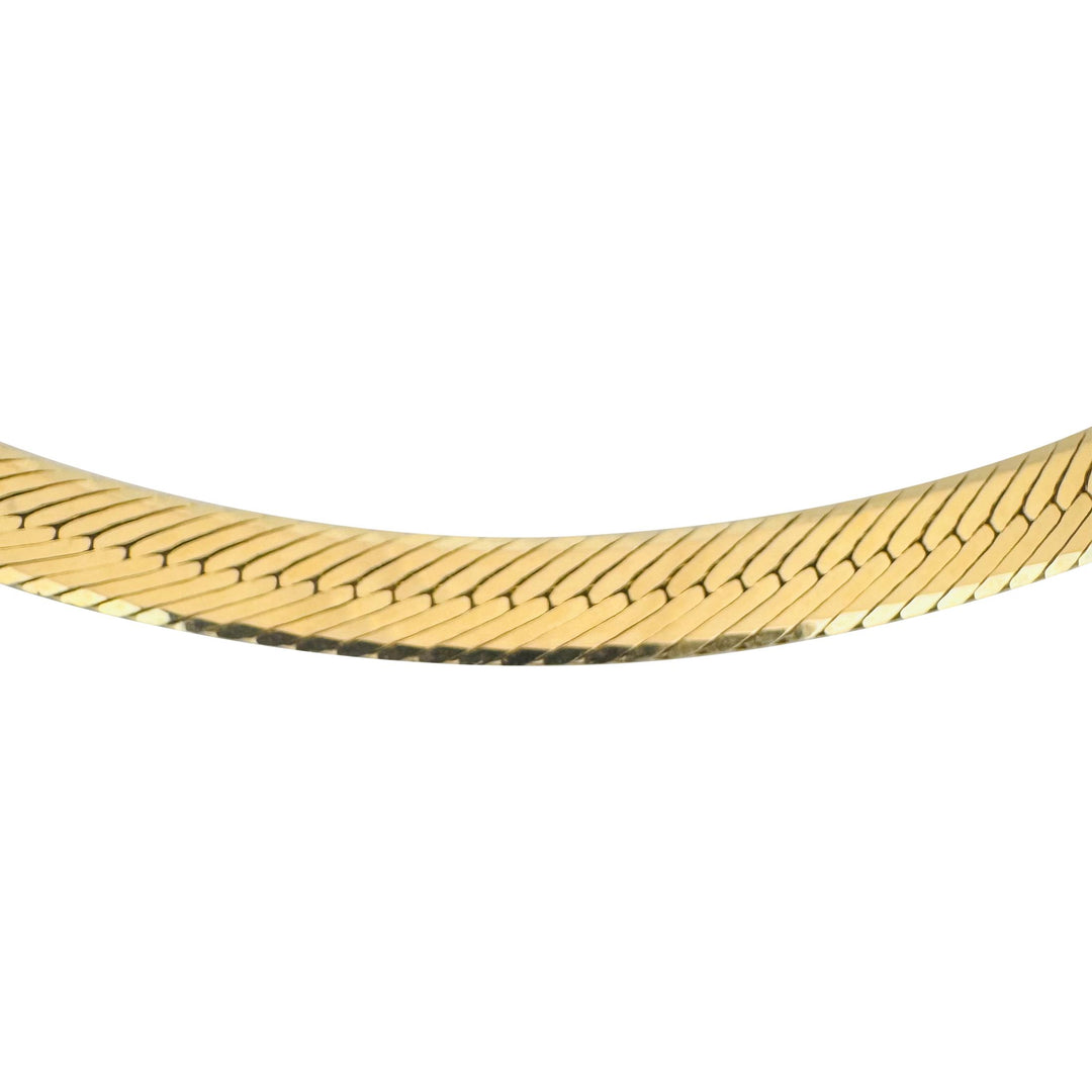 14k Yellow Gold 43.5g Heavy Thick 8.5mm Herringbone Link Necklace Italy 18"