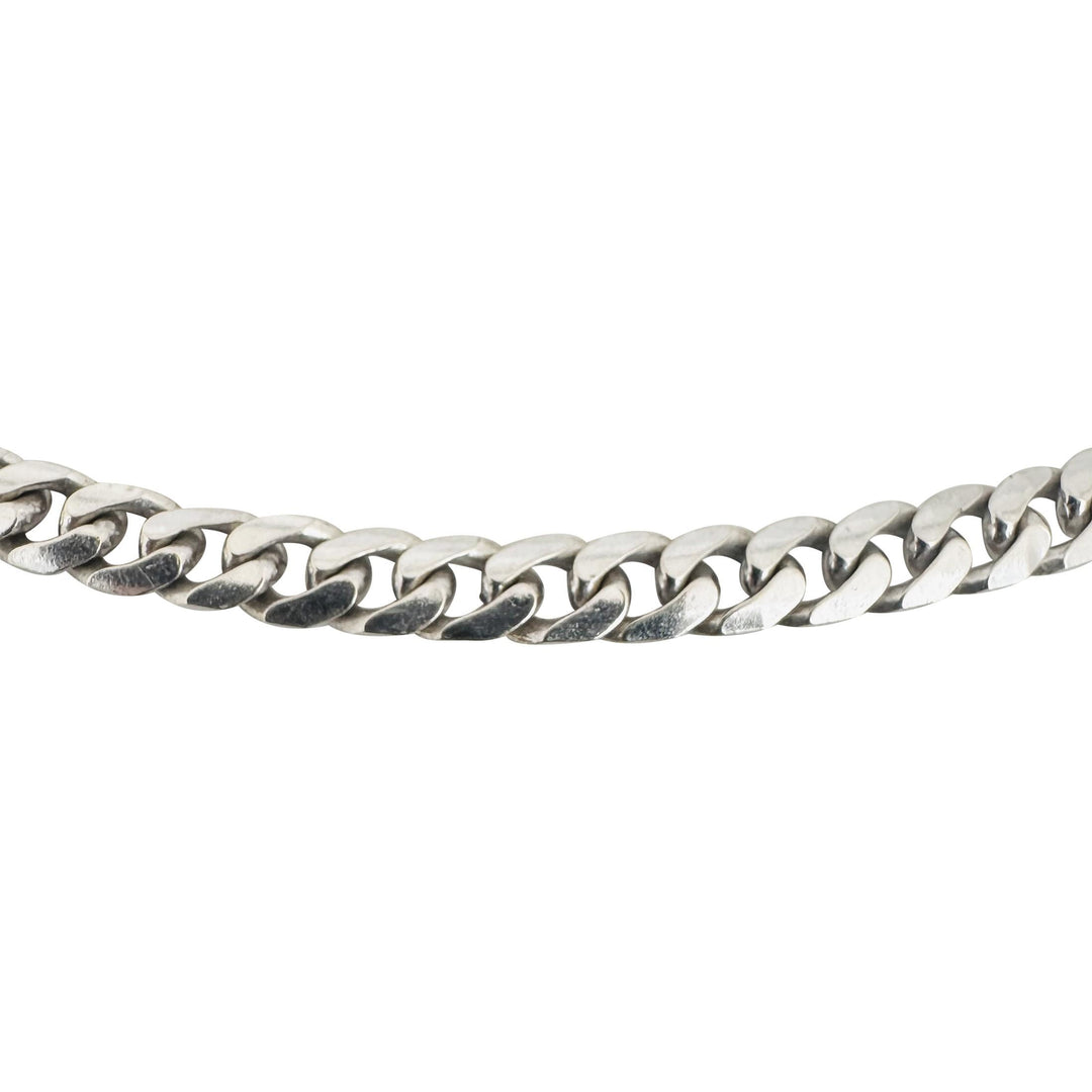 14k White Gold 25.8g Solid Heavy 5mm Curb Cuban Link Chain Necklace 18"