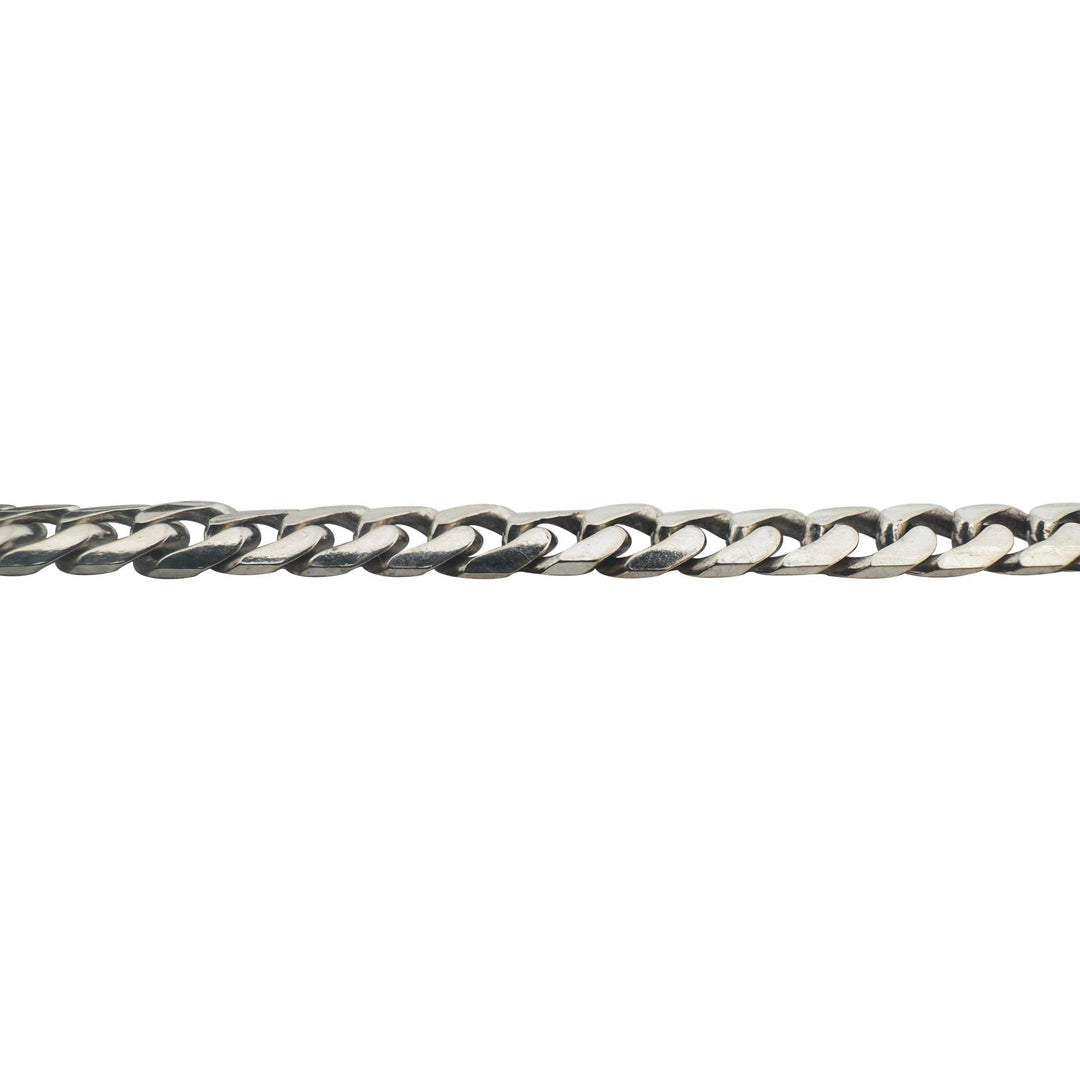 14k White Gold 25.8g Solid Heavy 5mm Curb Cuban Link Chain Necklace 18"