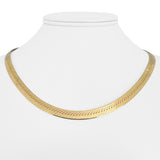 14k Yellow Gold 22g Solid Thick 6mm Herringbone Link Necklace Italy 18"