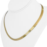 14k Yellow Gold 22g Solid Thick 6mm Herringbone Link Necklace Italy 18"