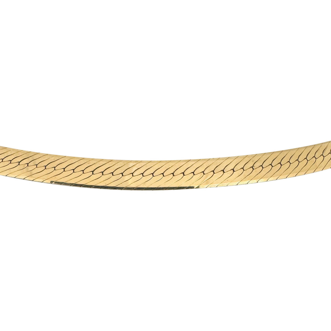 14k Yellow Gold 22g Solid Thick 6mm Herringbone Link Necklace Italy 18"