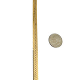14k Yellow Gold 22g Solid Thick 6mm Herringbone Link Necklace Italy 18"