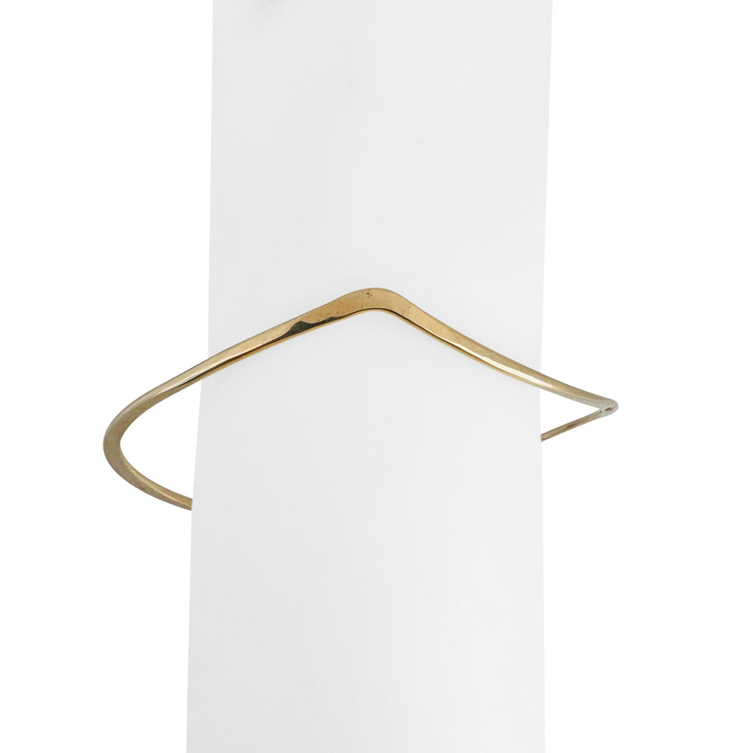 14k Yellow Gold 8.3g Ladies Slip On Curved Geometric Bangle Bracelet 8.5"