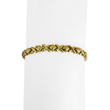 14k Yellow Gold 8.7g Ladies 5.5mm Hugs and Kisses XO Link Bracelet 8"