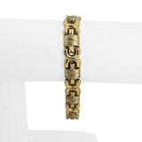 14k Yellow and White Gold 13.7g Ladies Two Tone 10mm Fancy Link Bracelet 7.25"