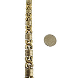 14k Yellow and White Gold 13.7g Ladies Two Tone 10mm Fancy Link Bracelet 7.25"