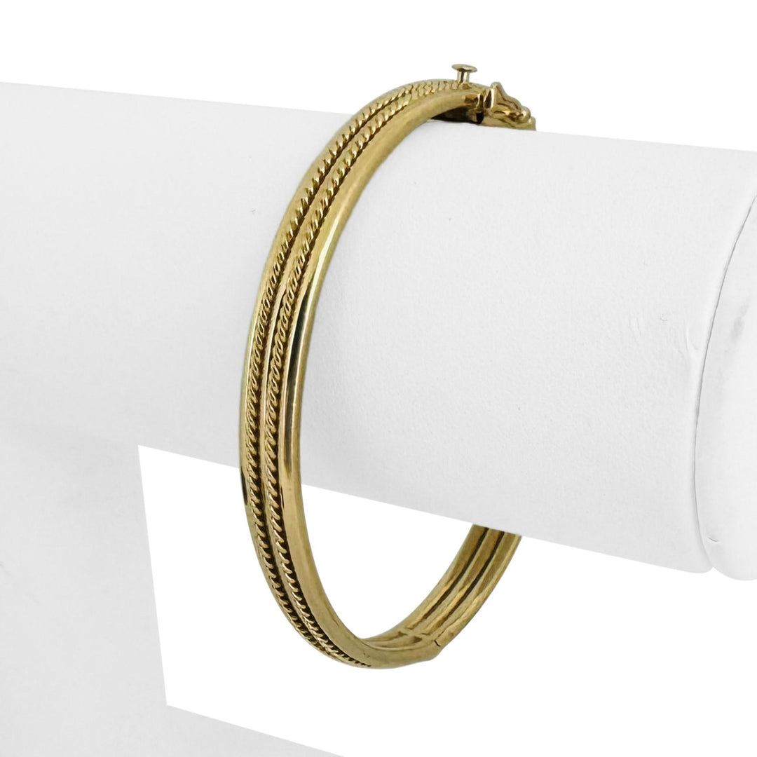 14k Yellow Gold 12.6g Ladies 7mm Rope Design Bangle Bracelet 7"
