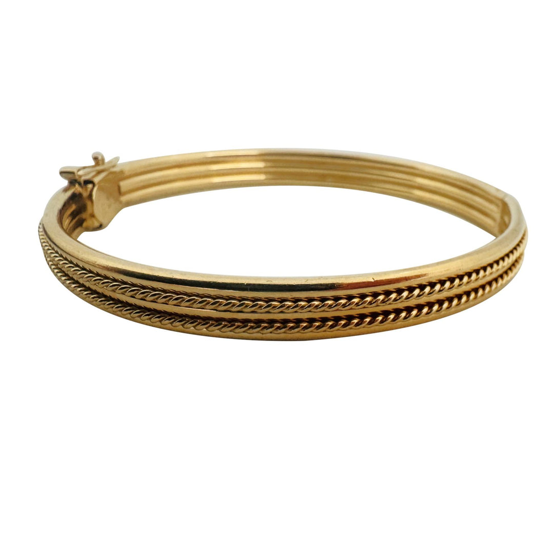 14k Yellow Gold 12.6g Ladies 7mm Rope Design Bangle Bracelet 7"